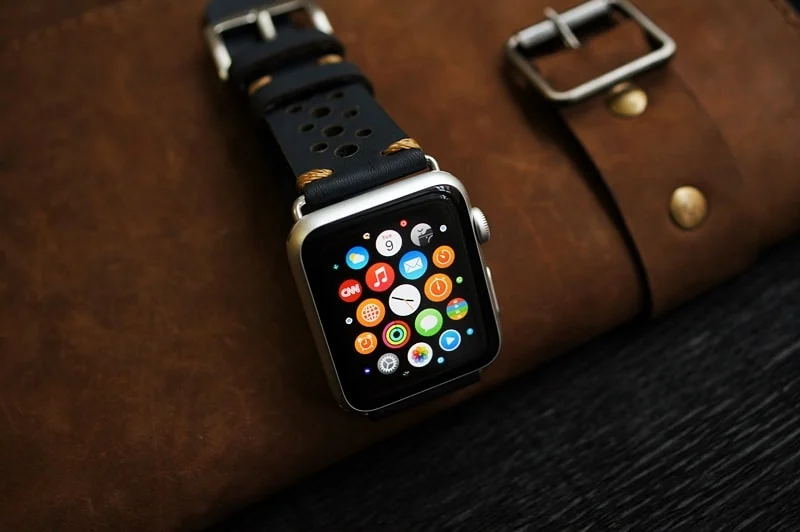 AWBF24 -D123 GOLD -handgefertigt Vintage Leder Uhrenarmband incl. Lugs Adapter für Apple Watch 1 und 2 (oder Apple Watch Sport) 42mm oder 38mm – Bild 3